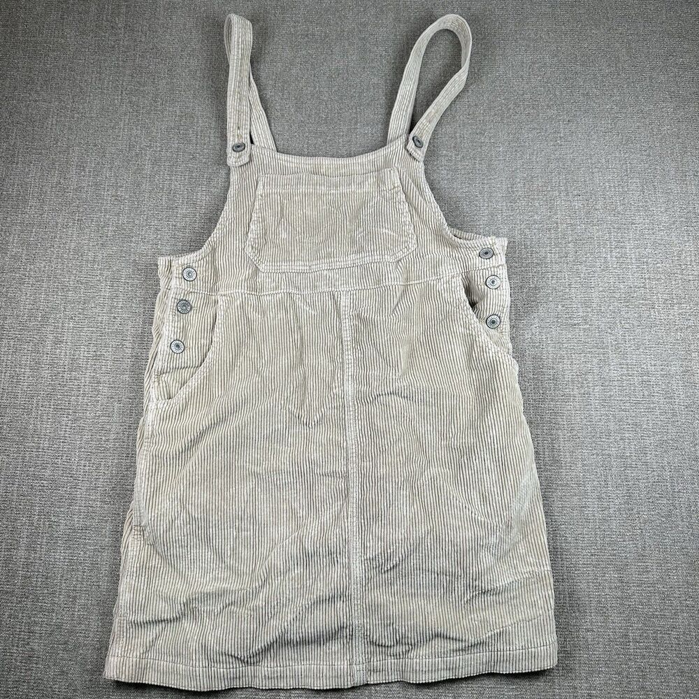 American Eagle Corduroy Overall Mini Dress Medium M Khaki Adjustable Straps